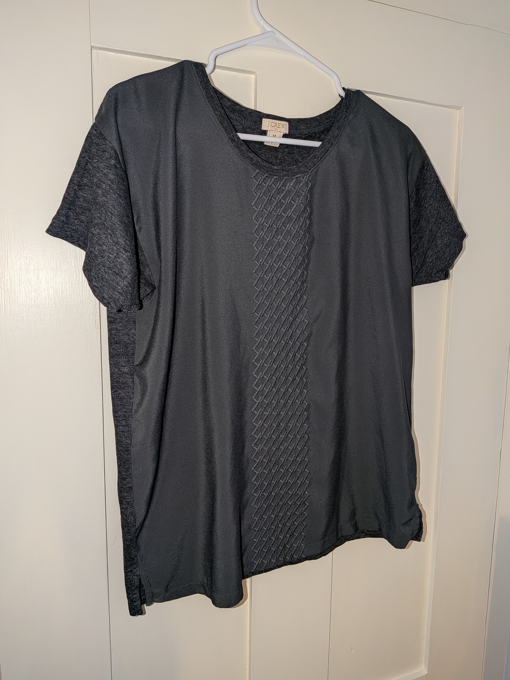 J. Crew Charcoal Short-Sleeve Knit Top